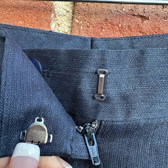 Classiques Entier $229 Women's Linen Flare Trouser pants Navy Blue Size 12 NWT - Picture 6 of 9